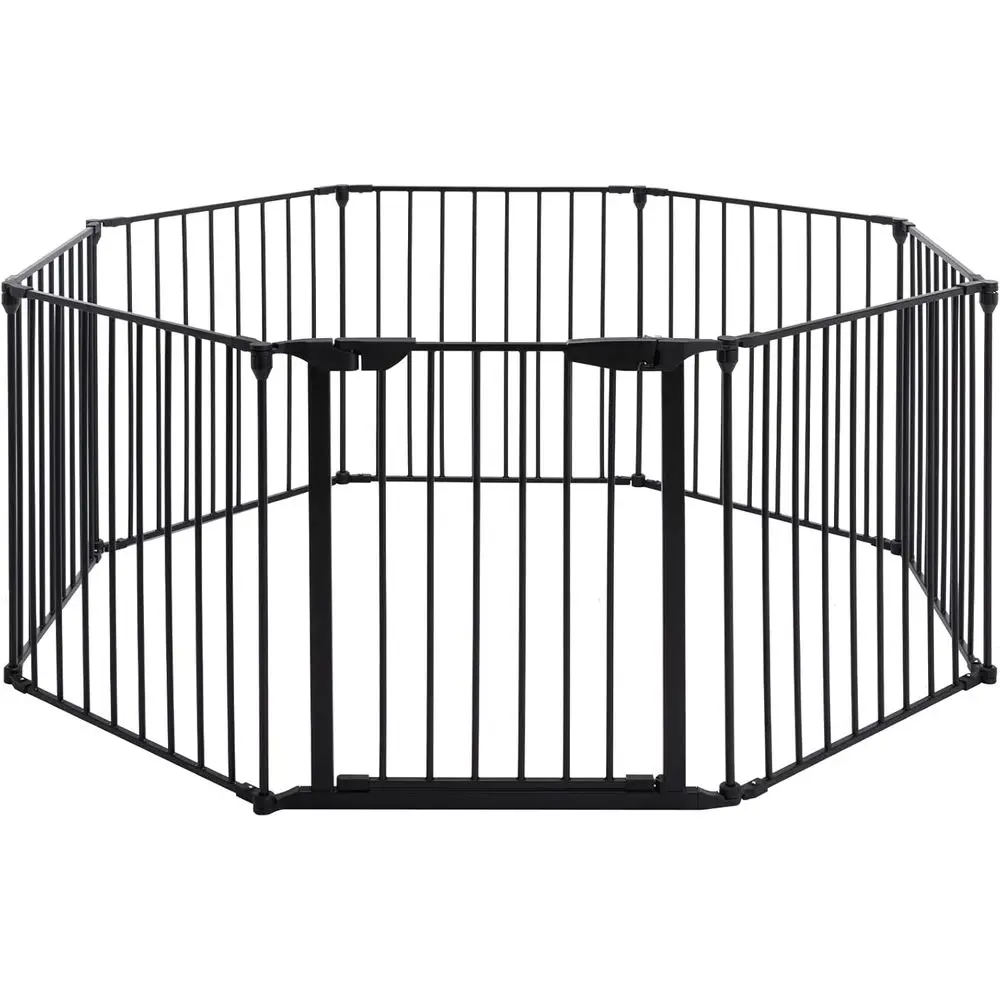 Baby Gate Extra Wide - ประตูเหล็กกั้นเด็กแบบกว้างพิเศษ, คอกกั้นเด็ก 8 แผง, สูง 30
