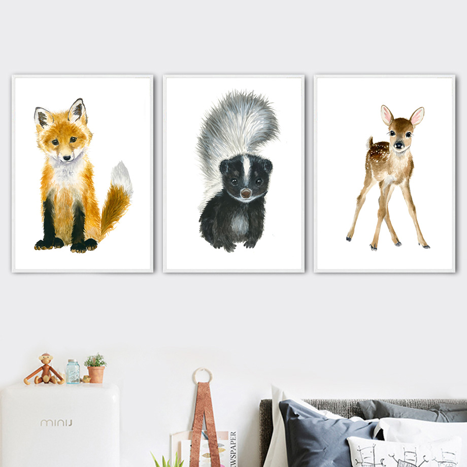 Baby Nursery Mirror - Elephant Fox ZEBRA ยีราฟเสือดาว Lion Nursery