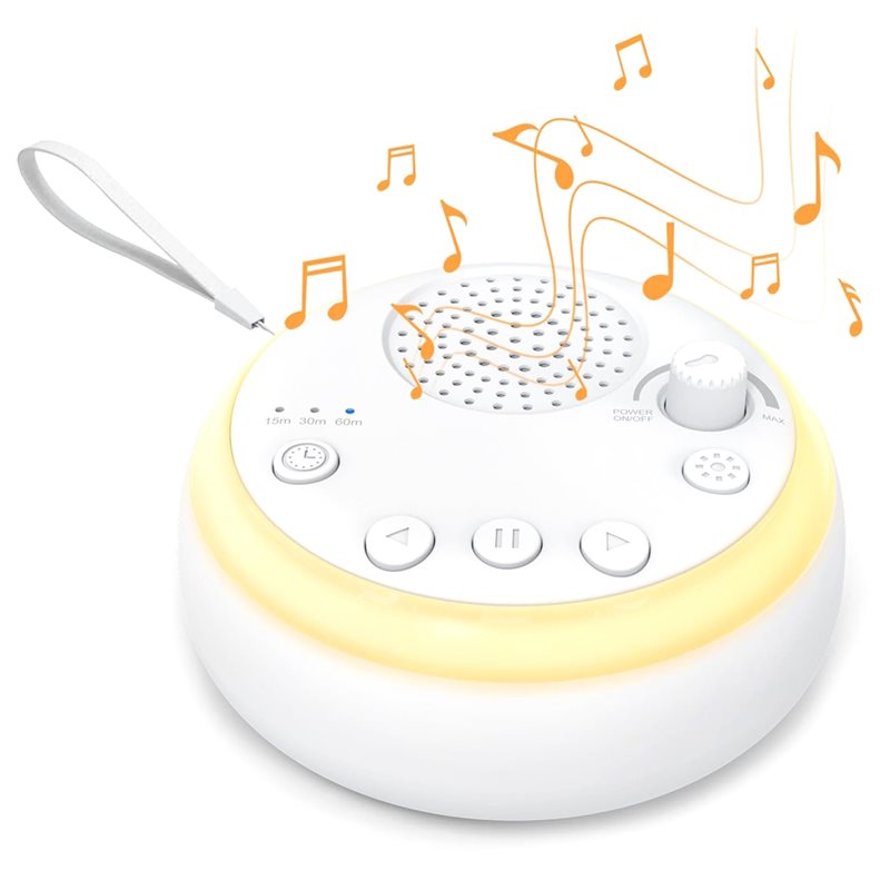 Baby Sound Machine White - เครื่องช่วยการนอนหลับ CYGJ สำหรับเด็กทารกแรกเกิด, เสียงผ่อนคลาย 16 แบบ,