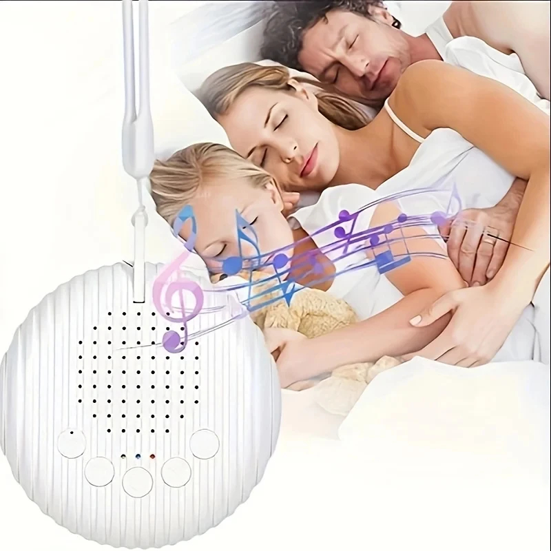 Baby Sound Machine White - เครื่องเสียงไวท์นอยส์แบบพกพาสำหรับเด็กทารก 10 เสียงผ่อนคลาย ปรับระดับเสียงได้ แบตเตอรี่ในตัวแบบชาร์จซ้ำได้ พร้อมพอร์ต