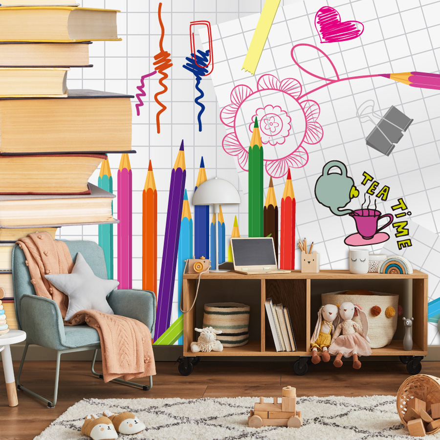 Baby Nursery Water - วอลเปเปอร์ติดผนังแบบลอกและติดเอง ใช้งานง่าย สำหรับห้องนั่งเล่น ลายหนังสือ ลายภาพวาด ตกแต่งบ้าน