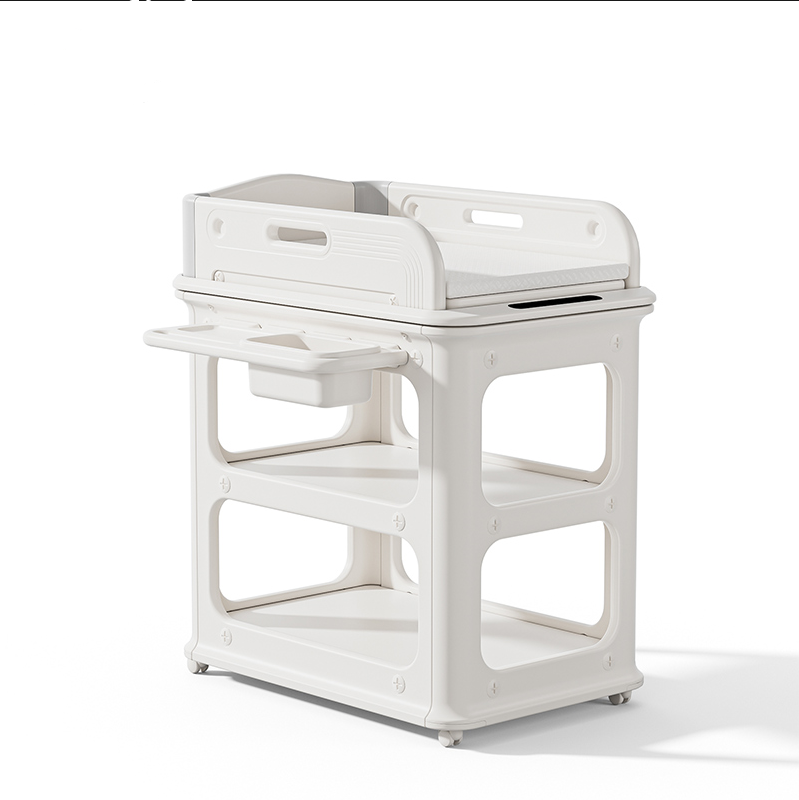 Baby Nursery Dresser Changing Table - โต๊ะเปลี่ยนผ้าอ้อมเด็กแบบพกพาสมัยใหม่ เฟอร์นิเจอร์สนามเด็กเล่นในร่ม พร้อมตู้เสื้อผ้า วัสดุพลาสติก สำหรับสถานรับเลี้ยงเด็กและศูนย์ดูแลเด็ก