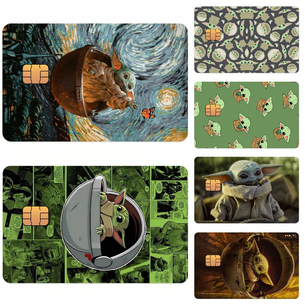 Baby Yoda Nursery Decor - สติกเกอร์ติดบัตรเครดิตลายเบบี้โยดาจากสตาร์วอร์ส สำหรับบัตรธนาคาร บัตรโดยสาร บัตรรถไฟใต้ดิน กันน้ำ เหมาะสำหรับเป็นของขวัญ