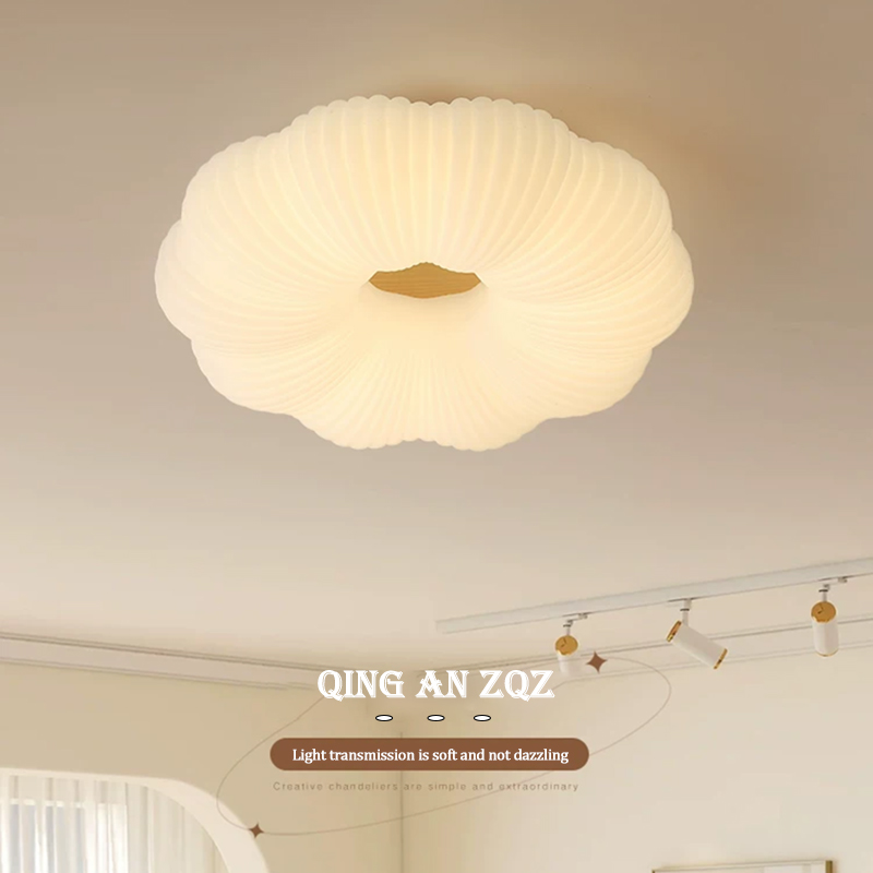 Baby Nursery Ceiling Light - ไฟเพดานห้องเด็ก LED รูปทรงเมฆ สไตล์โมเดิร์น สีครีม ไฟห้องนอนโทนอุ่น