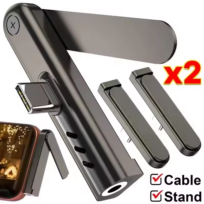 Mobile Hanger Arm - 2/1PCS แบบพกพา USB C ถึง 3.5