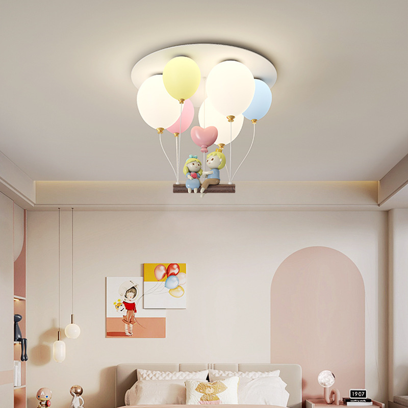 Baby Nursery Ceiling Light - โคมไฟเพดานห้องเด็ก ลูกโป่งหลากสี ตกแต่งห้องนอนเด็กชายเด็กหญิง แสงไฟโรแมนติกอบอุ่น โคมไฟเพดานห้องเด็กอ่อน