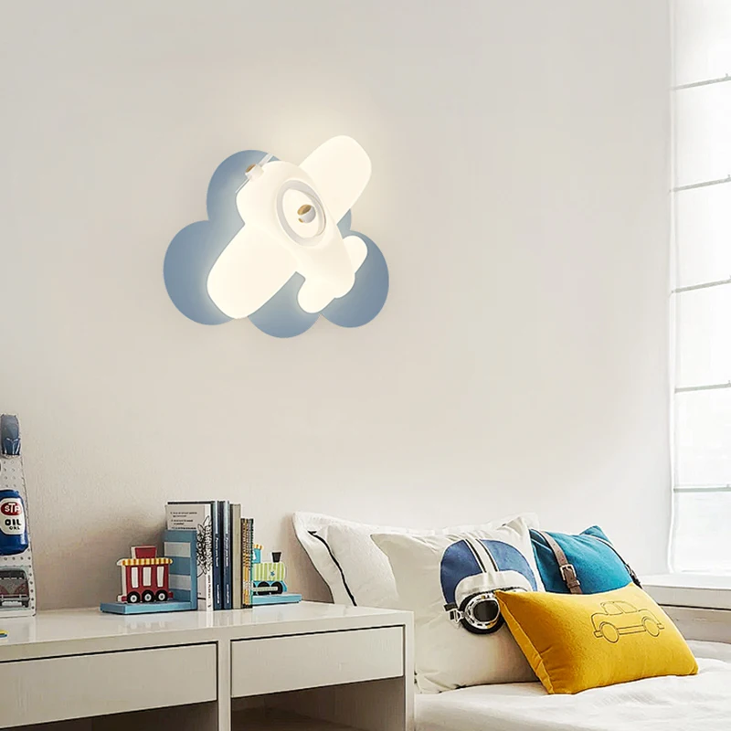 Baby Nursery Yellow Walls - 2025 โรแมนติกเครื่องบินโคมไฟเด็ก LED Wall Light 220V