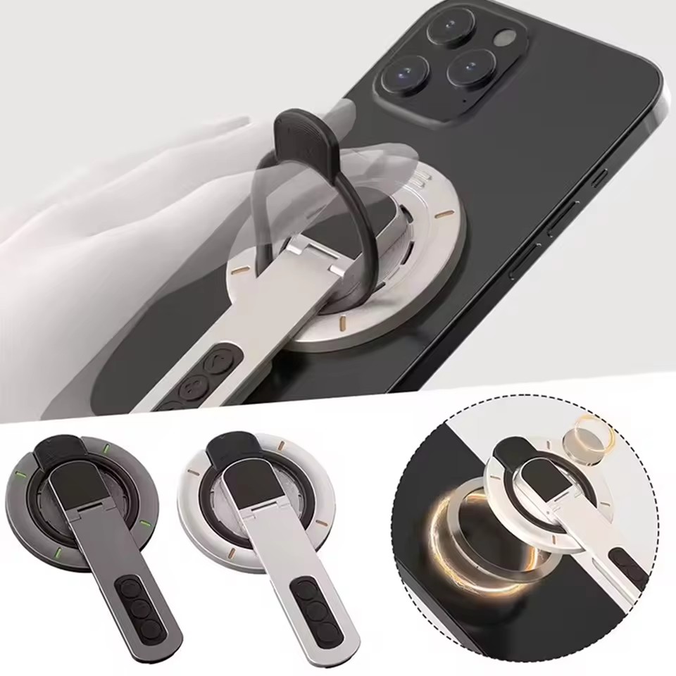 Mobile Hanger Arm - 1 ชิ้น 360 ° ขาตั้งโทรศัพท์มือถือแบบวงแหวนแม่เหล็ก ที่จับโทรศัพท์แบบแม่เหล็ก