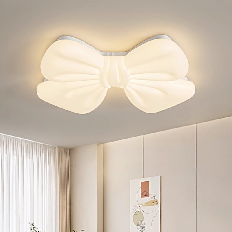 Baby Nursery Ceiling Light - เด็กสาวห้องนอนโคมไฟเพดาน LED สีขาวโบว์ Light Minimalist Modern