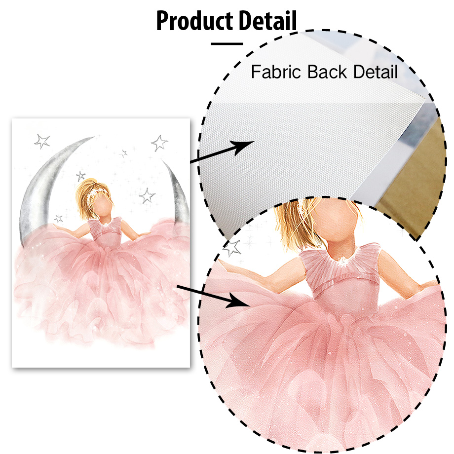Pink Angel Girl Sun Moon Cloud - Baby Nursery Animal Pictures บทวิจารณ์และราคา