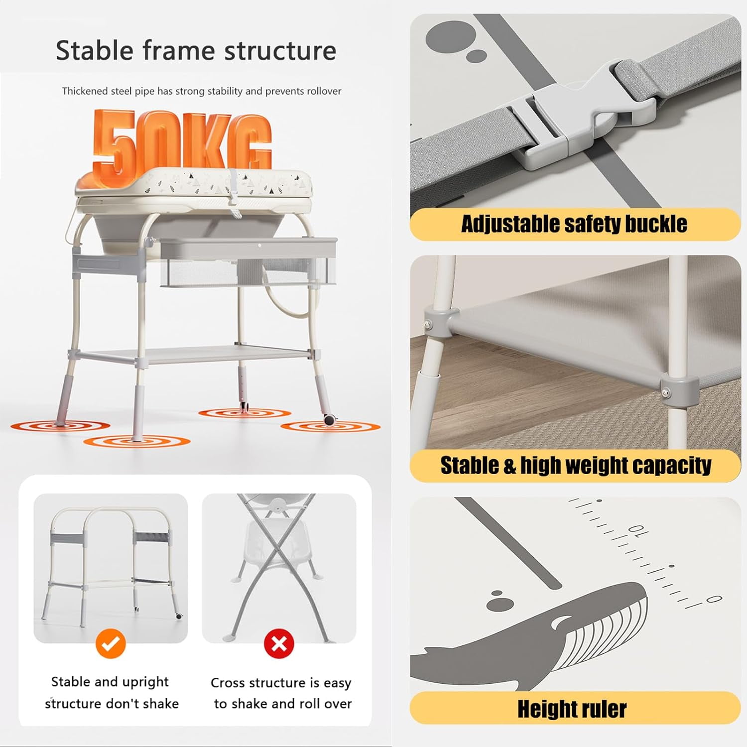 โต๊ะเปลี่ยนผ้าอ้อมเด็ก 2 in 1  - Baby Nursery Dresser Changing Table บทวิจารณ์และราคา