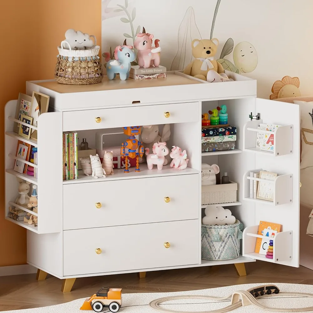 ตู้เสื้อผ้าเด็กอ่อน, โต๊ะเปลี่ - Baby Nursery Dresser Changing Table บทวิจารณ์และราคา