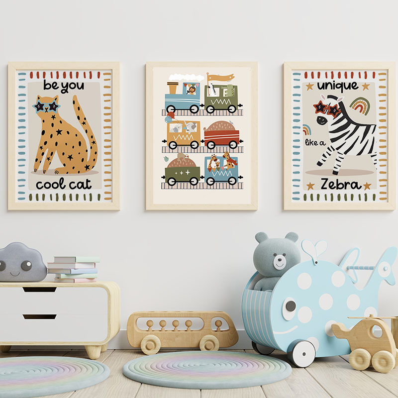 ภาพวาดการ์ตูนสัตว์ตลกๆ สำหรับต - Baby Nursery Animal Pictures บทวิจารณ์และราคา