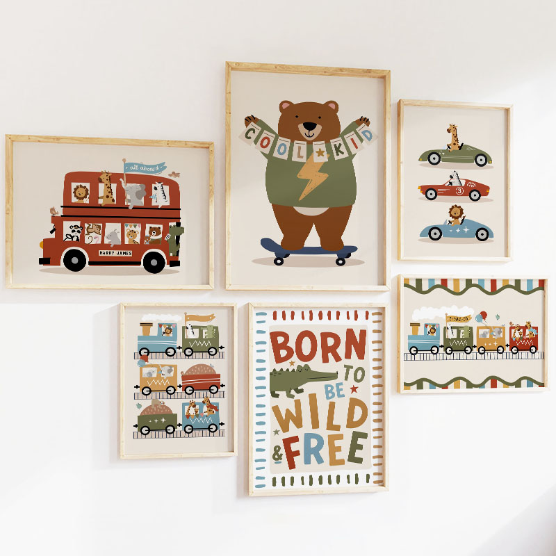 ภาพวาดการ์ตูนสัตว์ตลกๆ สำหรับต - Baby Nursery Animal Pictures บทวิจารณ์และราคา