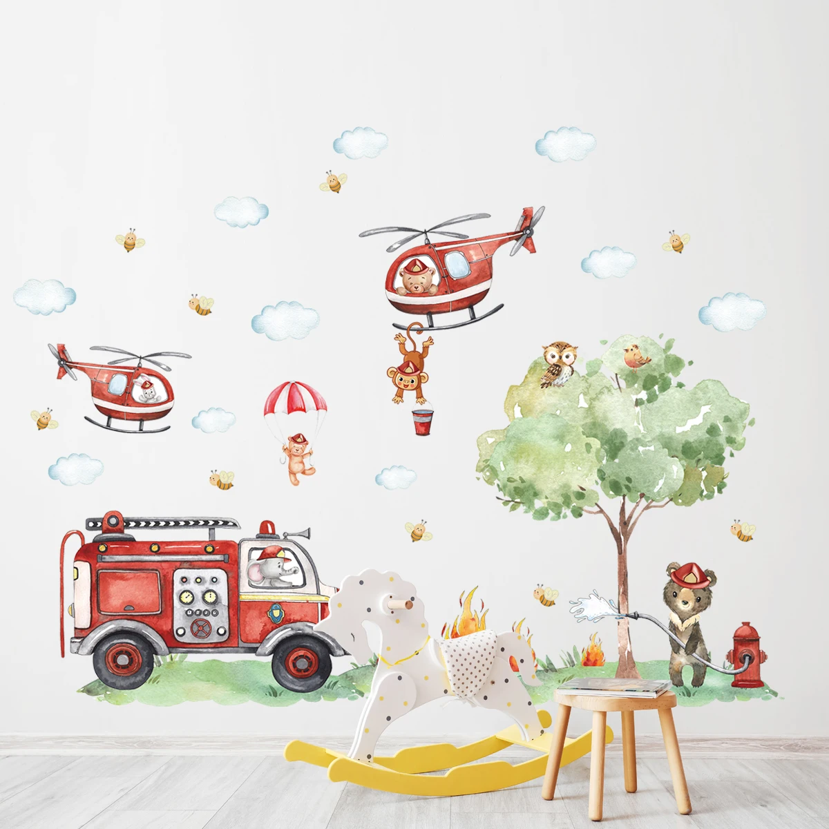 การ์ตูนสัตว์ Fire Fighting รถบ - Baby Nursery Water บทวิจารณ์และราคา