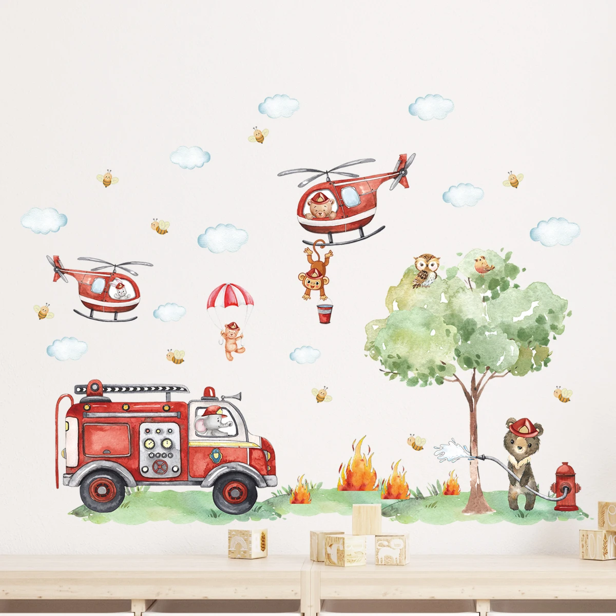 การ์ตูนสัตว์ Fire Fighting รถบ - Baby Nursery Water บทวิจารณ์และราคา