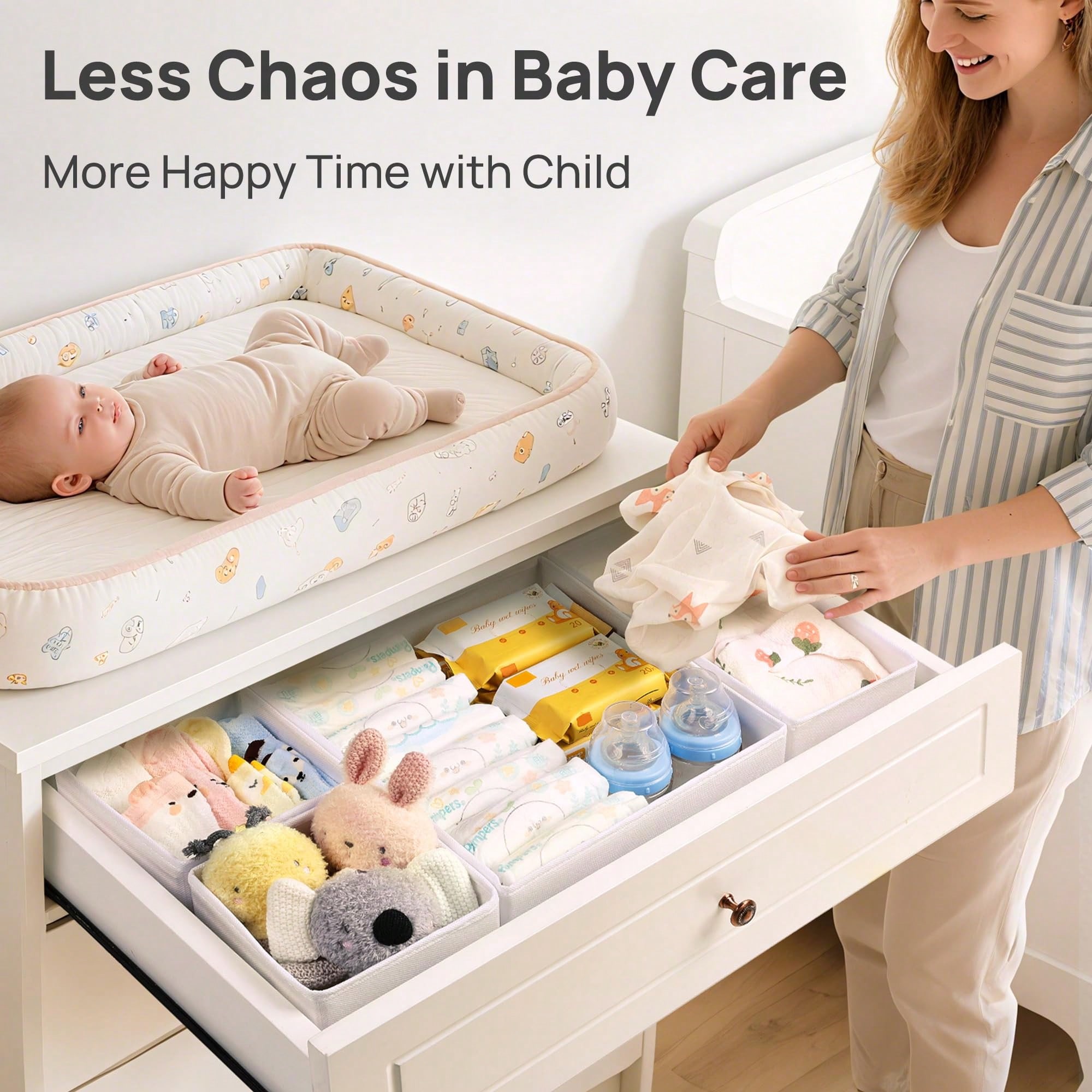 ชุดกล่องจัดระเบียบลิ้นชักตู้เส - Baby Nursery Dresser Changing Table บทวิจารณ์และราคา