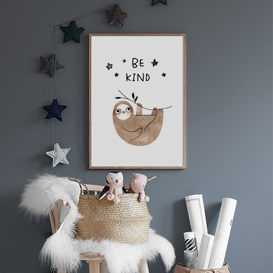 ช้าง Sloth แสงแดดผ้าใบเด็กโปสเ - Baby Nursery Animal Pictures บทวิจารณ์และราคา