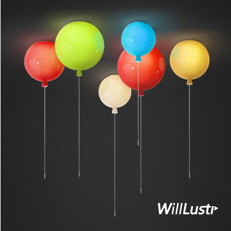 แก้วที่มีสีสันบอลลูนโคมไฟเพดาน - Baby Nursery Ceiling Light บทวิจารณ์และราคา