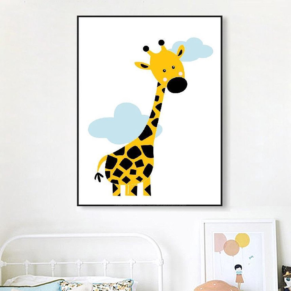 การ์ตูนสัตว์โปสเตอร์สิงโตสีเหล - Baby Nursery Yellow Walls บทวิจารณ์และราคา