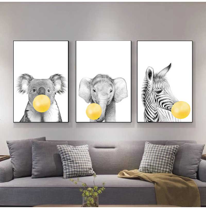 ภาพพิมพ์โปสเตอร์ติดผนังลายสัตว - Baby Nursery Yellow Walls บทวิจารณ์และราคา