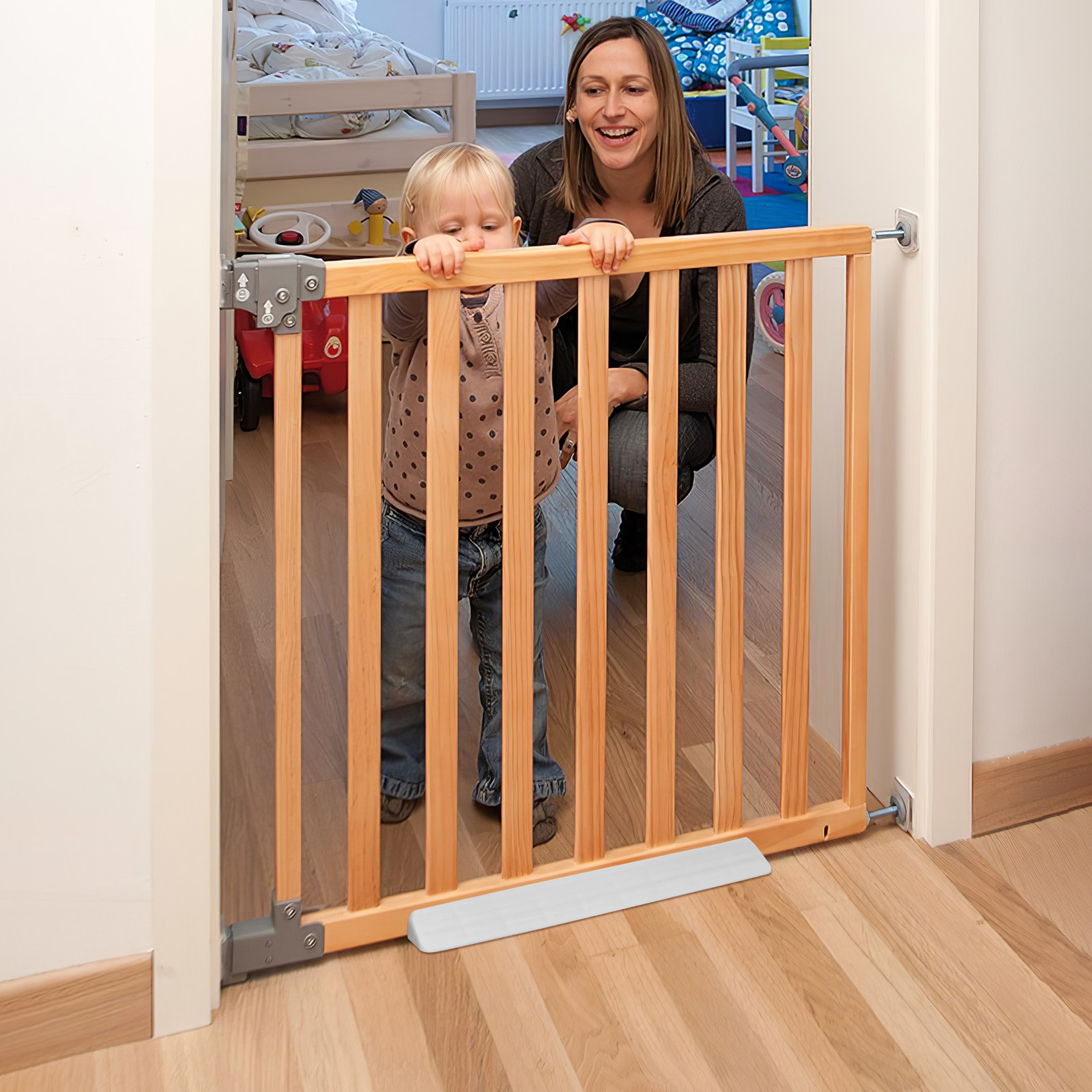 ตัวยึดประตูนิรภัยสำหรับรั้วเด็ - Baby Gate Extra Wide บทวิจารณ์และราคา