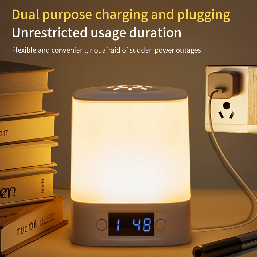 ไฟกลางคืน LED แบบพกพาพร้อมนาฬิ - Baby Nursery Table Lamp บทวิจารณ์และราคา