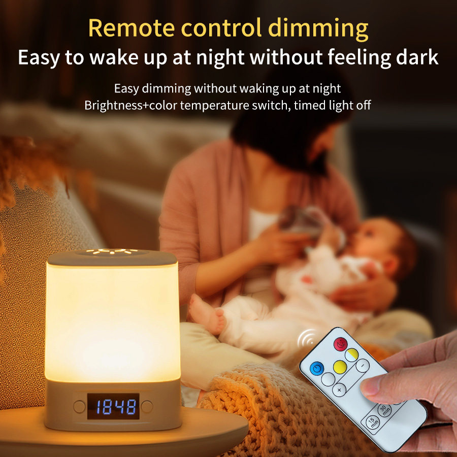 ไฟกลางคืน LED แบบพกพาพร้อมนาฬิ - Baby Nursery Table Lamp บทวิจารณ์และราคา