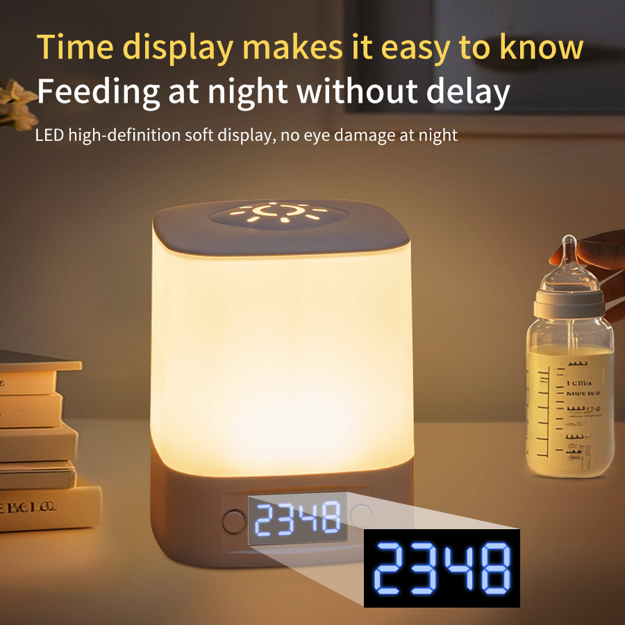 ไฟกลางคืน LED แบบพกพาพร้อมนาฬิ - Baby Nursery Table Lamp บทวิจารณ์และราคา