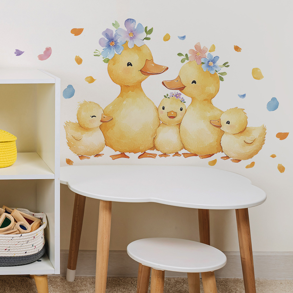 การ์ตูนเป็ดสีเหลืองครอบครัวสติ - Baby Nursery Yellow Walls บทวิจารณ์และราคา