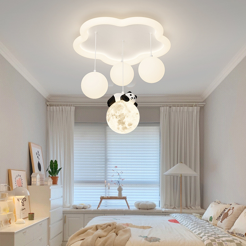 ไฟติดเพดานรูปแพนด้าเมฆโคมไฟทรง - Baby Nursery Ceiling Light บทวิจารณ์และราคา