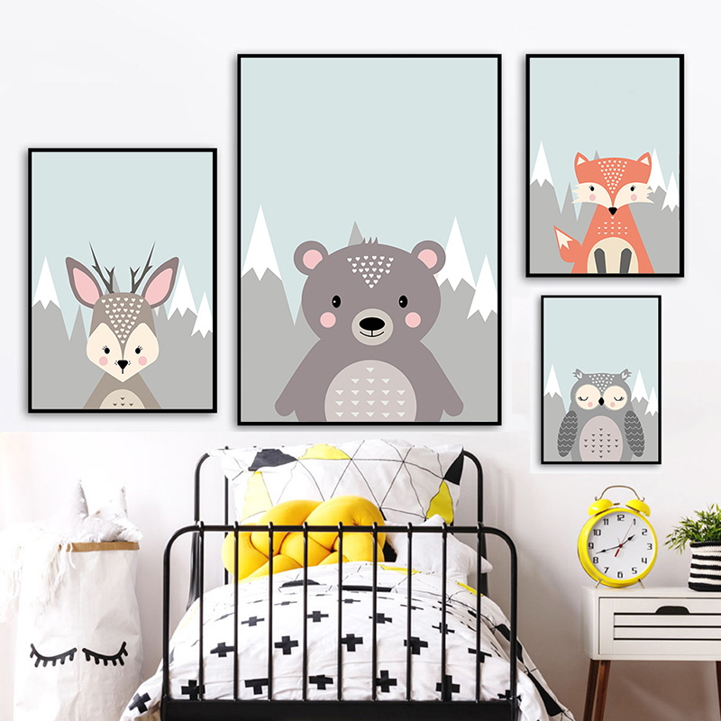 สัตว์ป่าพิมพ์โปสเตอร์หมีกระต่า - Baby Nursery Mirror บทวิจารณ์และราคา