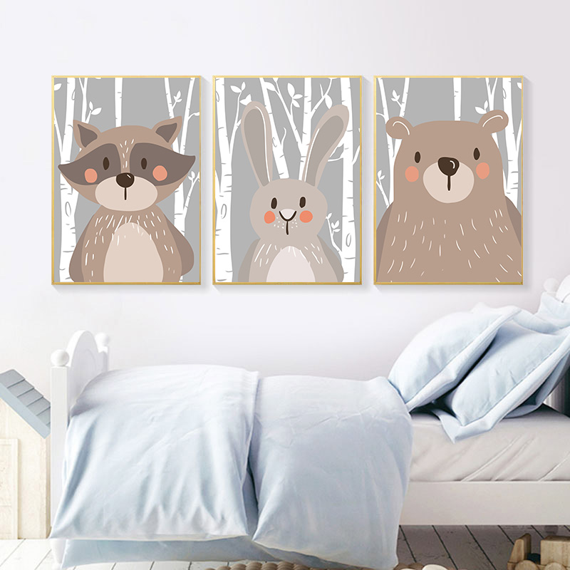 สัตว์ป่าพิมพ์โปสเตอร์หมีกระต่า - Baby Nursery Mirror บทวิจารณ์และราคา