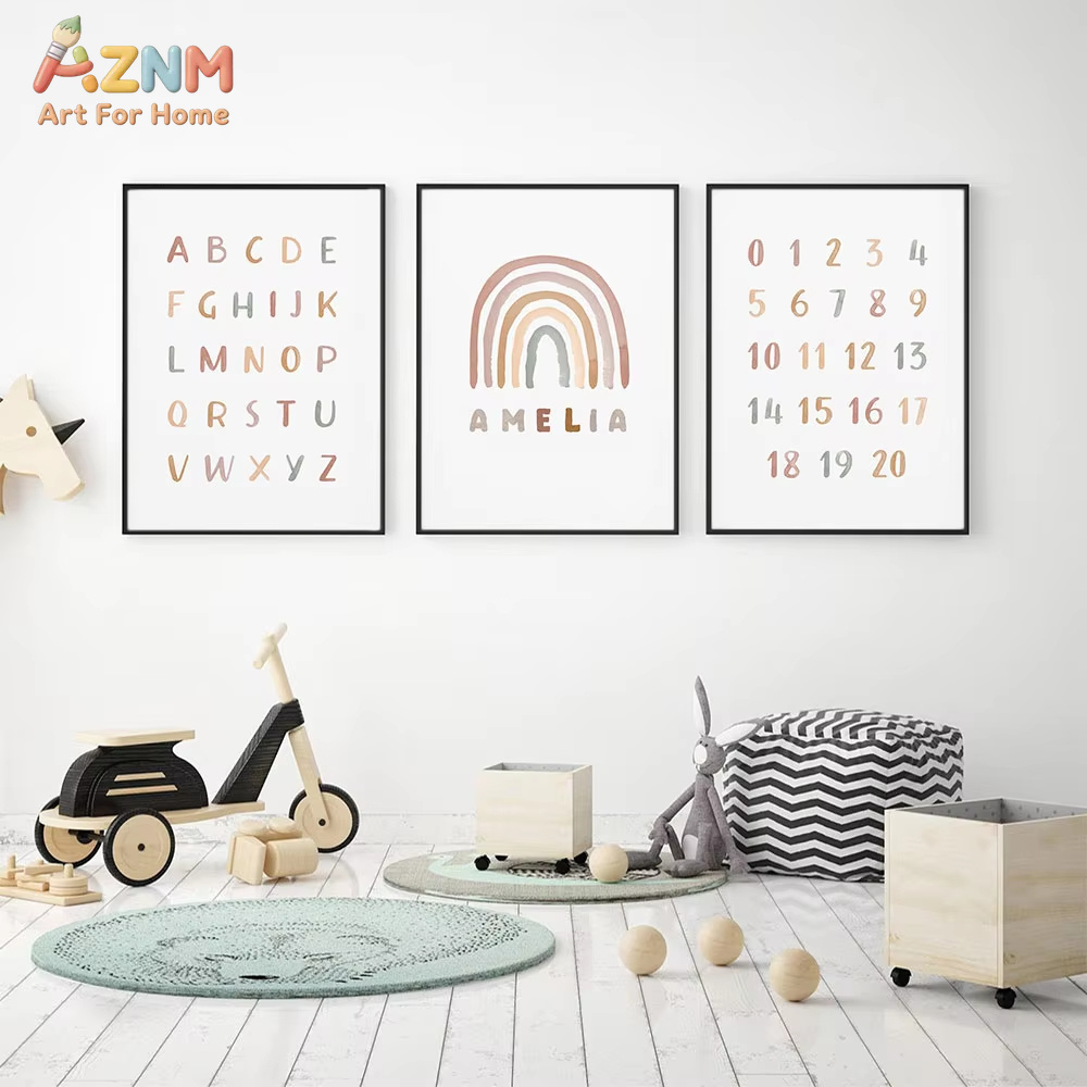 โปสเตอร์สั่งทำ ABC 123 ลายรุ้ง - Baby Nursery Mirror บทวิจารณ์และราคา