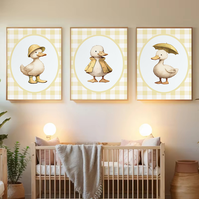 ภาพพิมพ์บนผ้าใบลายตารางสีเหลือ - Baby Nursery Yellow Walls บทวิจารณ์และราคา