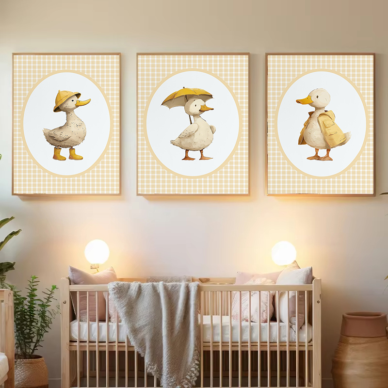 ภาพพิมพ์บนผ้าใบลายตารางสีเหลือ - Baby Nursery Yellow Walls บทวิจารณ์และราคา