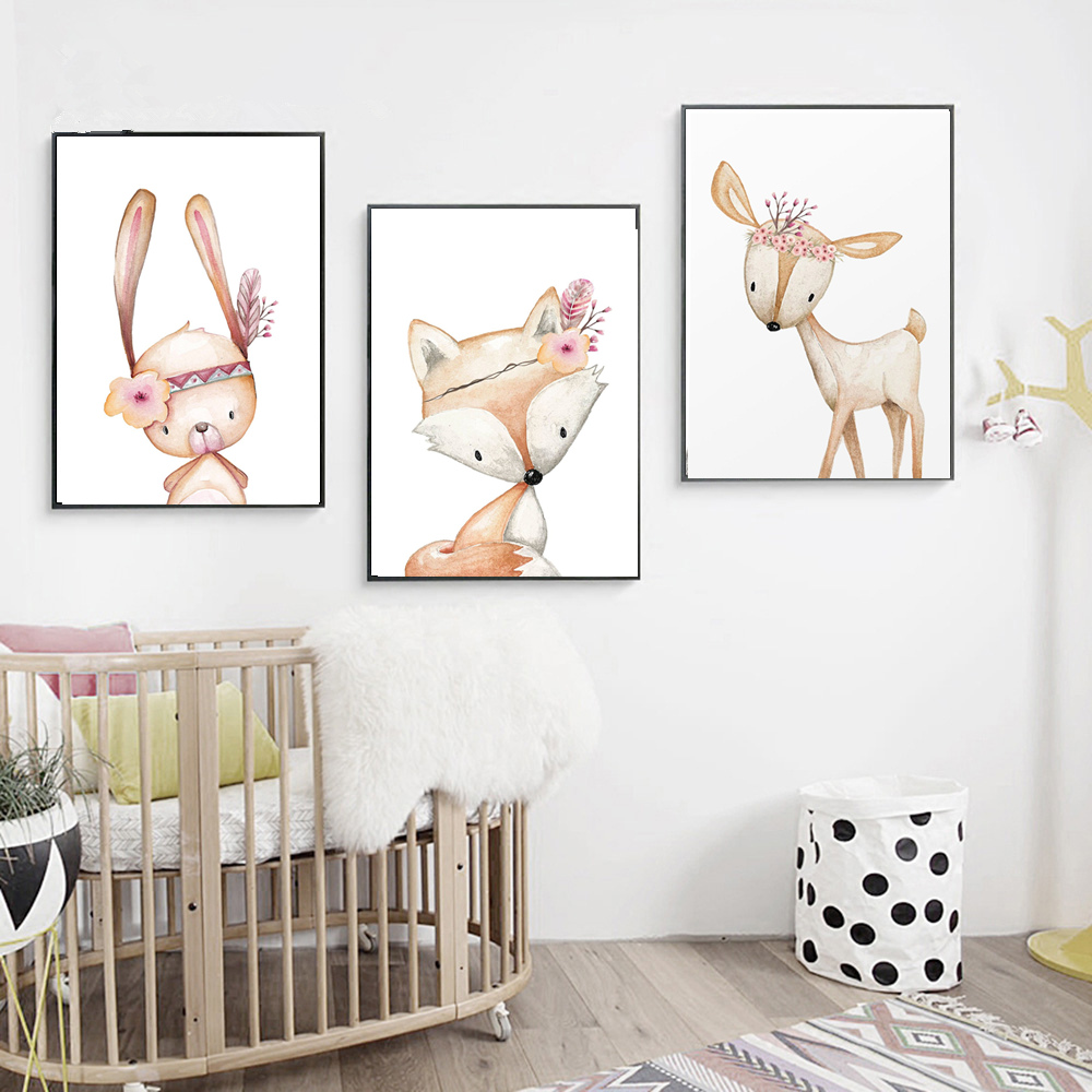 การ์ตูนกระต่ายโปสเตอร์ Fox Dee - Baby Nursery Animal Pictures บทวิจารณ์และราคา