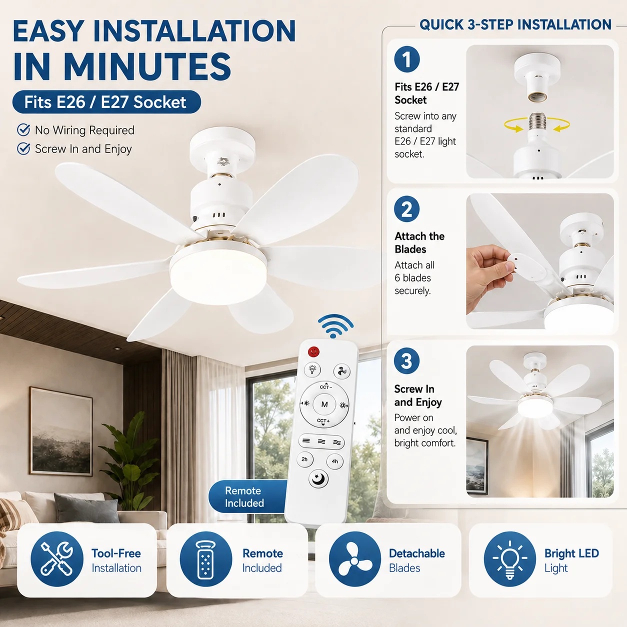 พัดลมเพดานพร้อมไฟสำหรับห้องเด็ - Baby Nursery Ceiling Light บทวิจารณ์และราคา