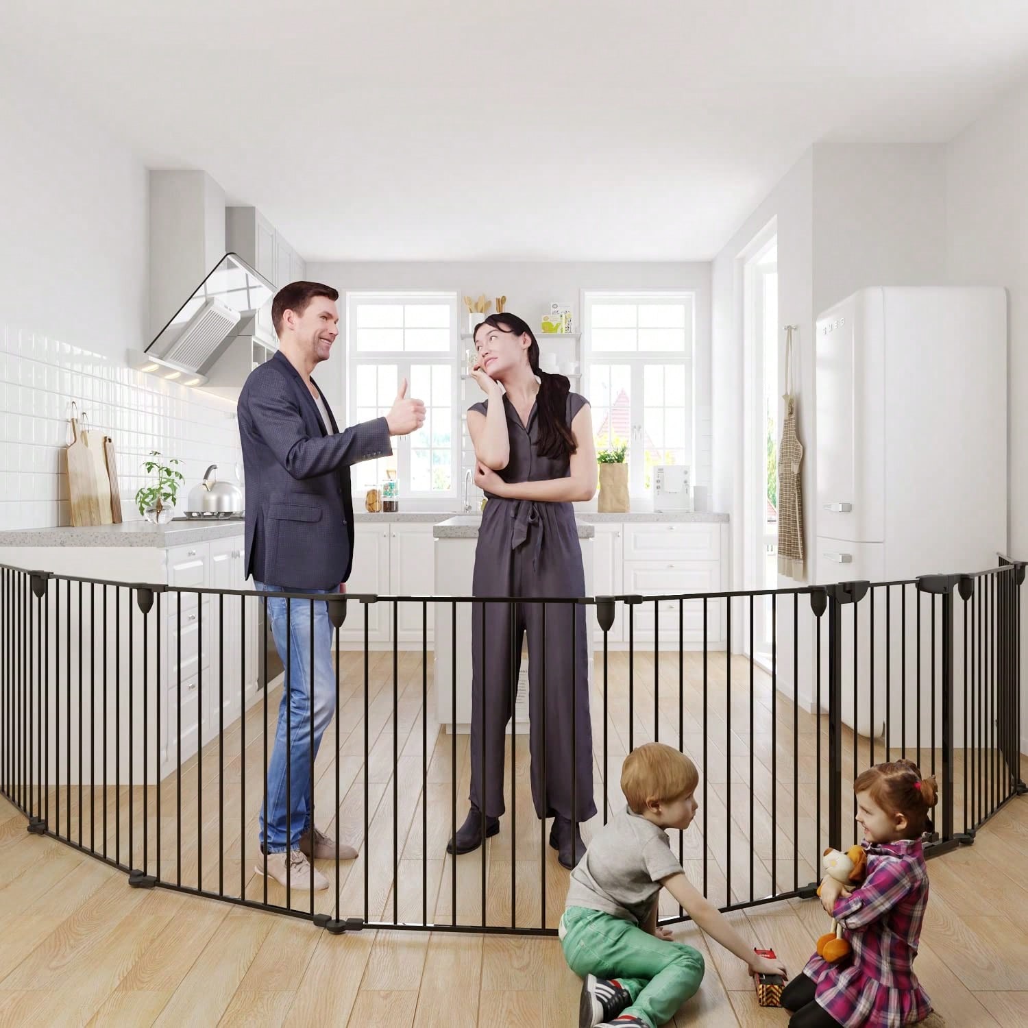 ประตูกั้นเด็กสีดำแบบกว้างพิเศษ - Baby Gate Extra Wide บทวิจารณ์และราคา