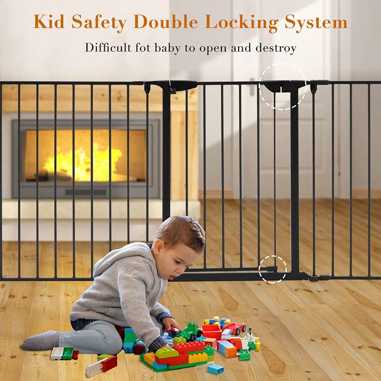 ประตูกั้นเด็กสีดำแบบกว้างพิเศษ - Baby Gate Extra Wide บทวิจารณ์และราคา