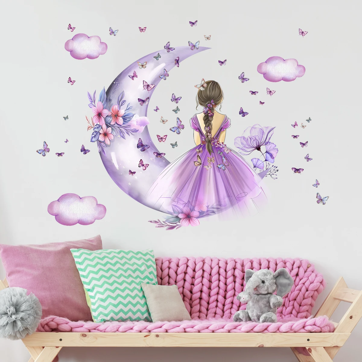 สาวดวงจันทร์ผีเสื้อสติ๊กเกอร์ต - Baby Nursery Ideas Girl บทวิจารณ์และราคา
