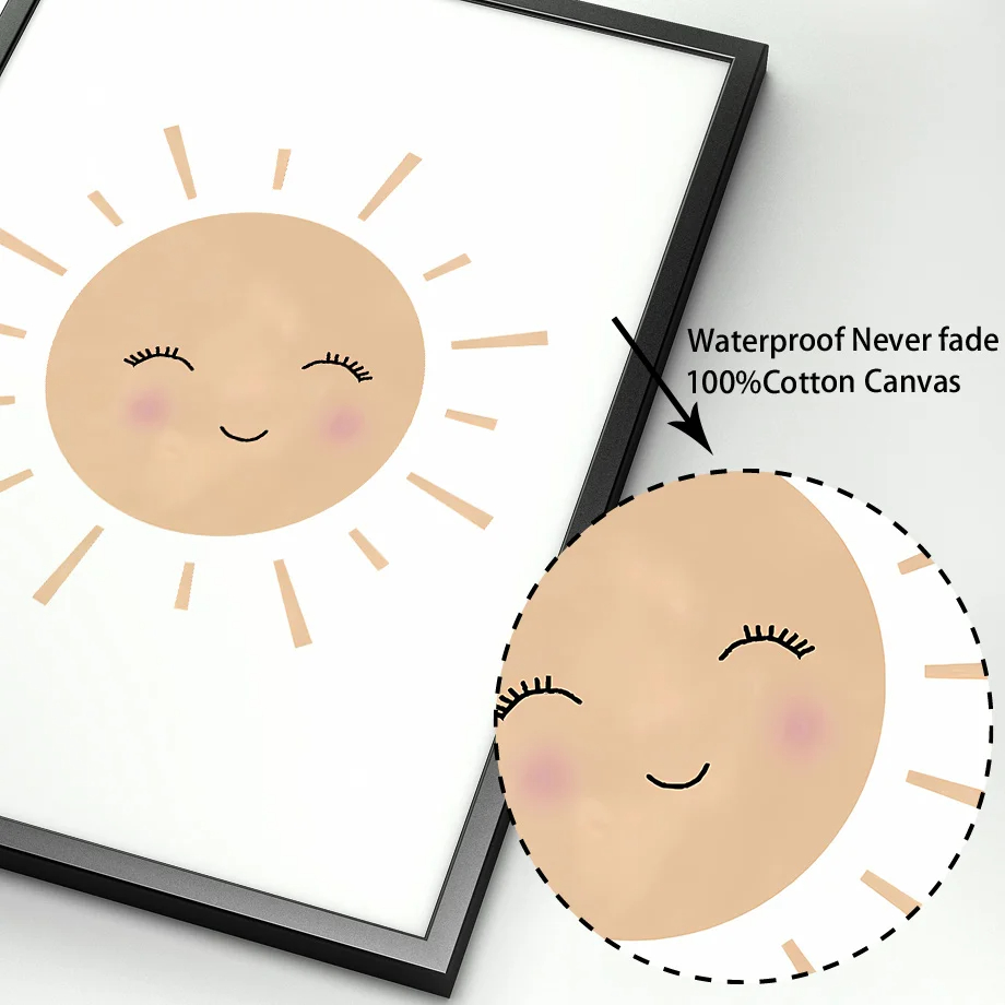 ภาพพิมพ์บนผ้าใบลายกระต่ายโบโฮ  - Baby Nursery Mirror บทวิจารณ์และราคา