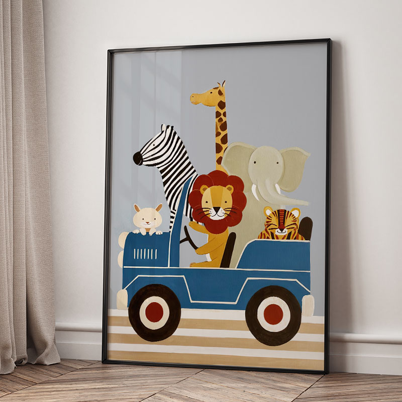 ภาพวาดการ์ตูนสัตว์ตลกๆ สำหรับต - Baby Nursery Animal Pictures บทวิจารณ์และราคา