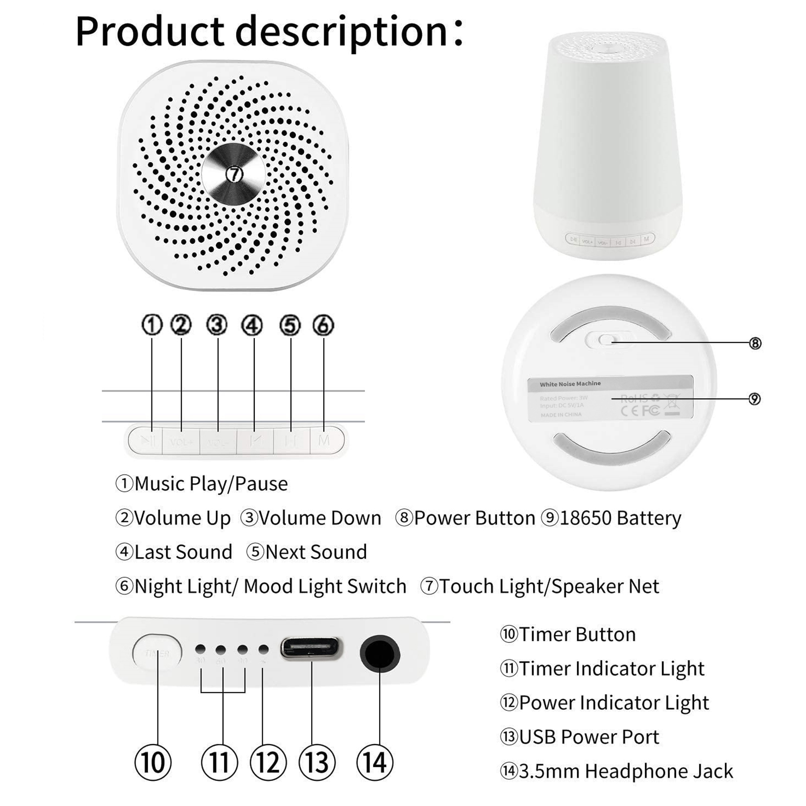 เครื่องเสียงไวท์นอยซ์ เครื่องช - Baby Sound Machine White บทวิจารณ์และราคา