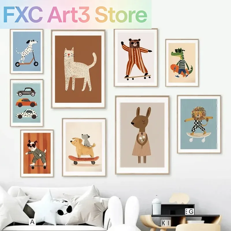 โปสเตอร์สัตว์ตลกๆ 1 ชิ้น ไม่มี - Baby Nursery Animal Pictures บทวิจารณ์และราคา