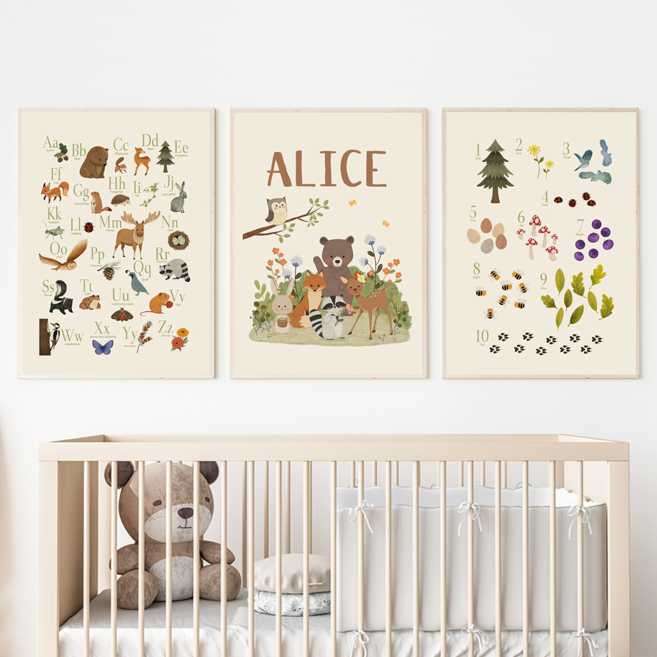 ภาพพิมพ์บนผ้าใบลายกระต่าย จิ้ง - Baby Nursery Animal Pictures บทวิจารณ์และราคา