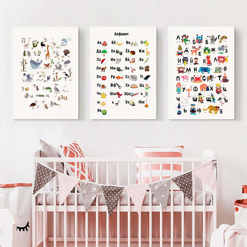 รัสเซีย ABC ตัวอักษร Wall Art  - Baby Nursery Mirror บทวิจารณ์และราคา
