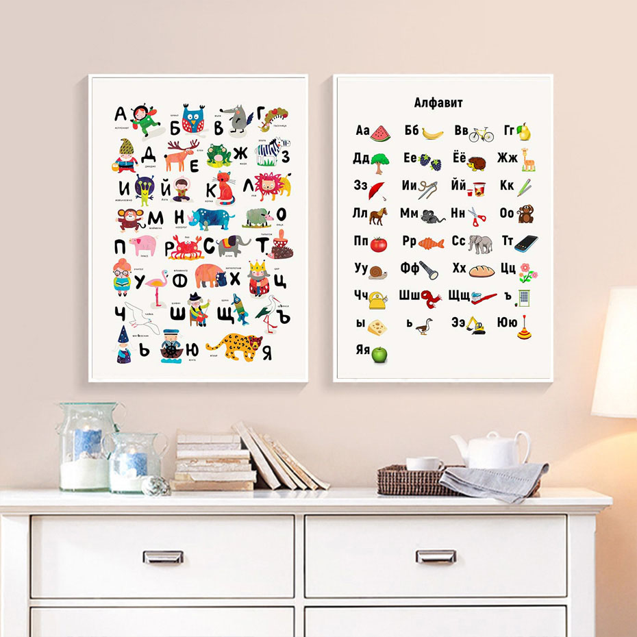 รัสเซีย ABC ตัวอักษร Wall Art  - Baby Nursery Mirror บทวิจารณ์และราคา