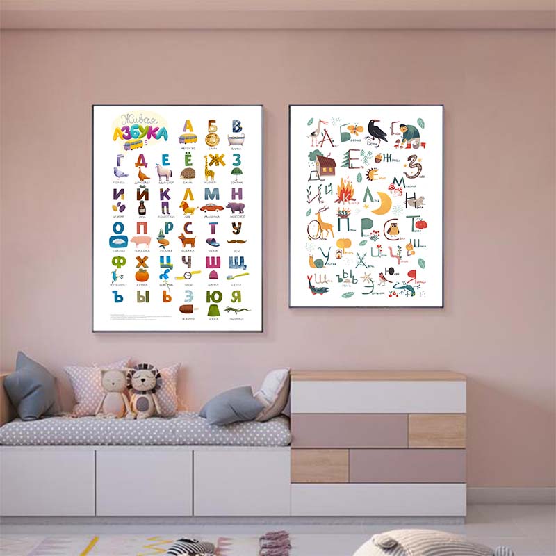 รัสเซีย ABC ตัวอักษร Wall Art  - Baby Nursery Mirror บทวิจารณ์และราคา