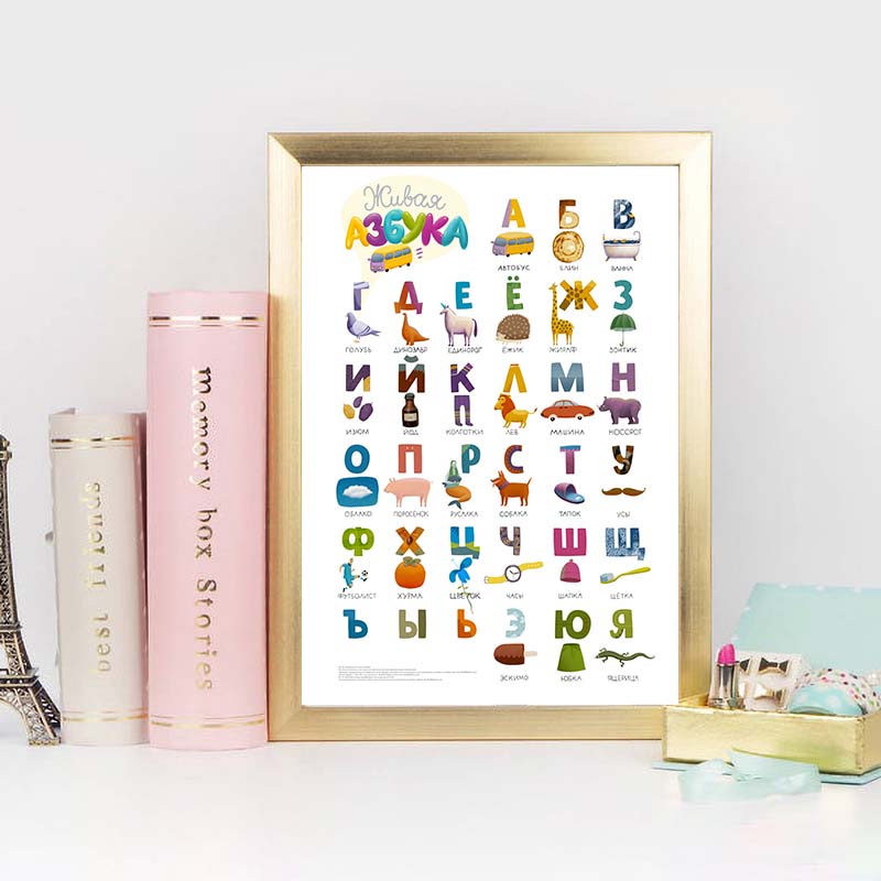 รัสเซีย ABC ตัวอักษร Wall Art  - Baby Nursery Mirror บทวิจารณ์และราคา